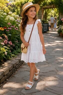 SAS Kids White Leather Comfort Sandals Girls Size 6M Tripad Comfort
